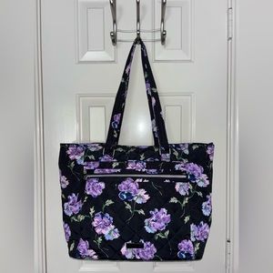 Vera Bradley Floating Plum Pansies Work Tote